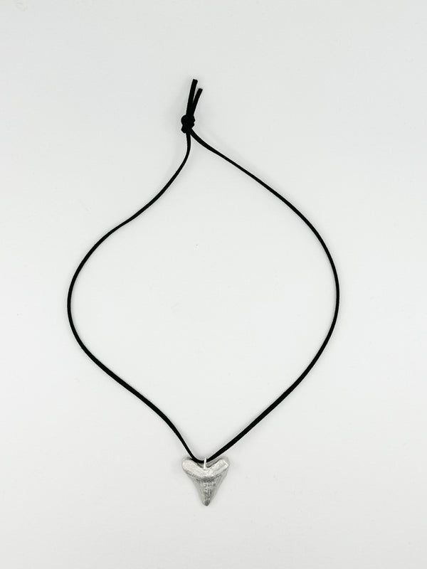 Shark Tooth Pendant Necklace handcrafted with recycled 935 silver Argentium in New York City 