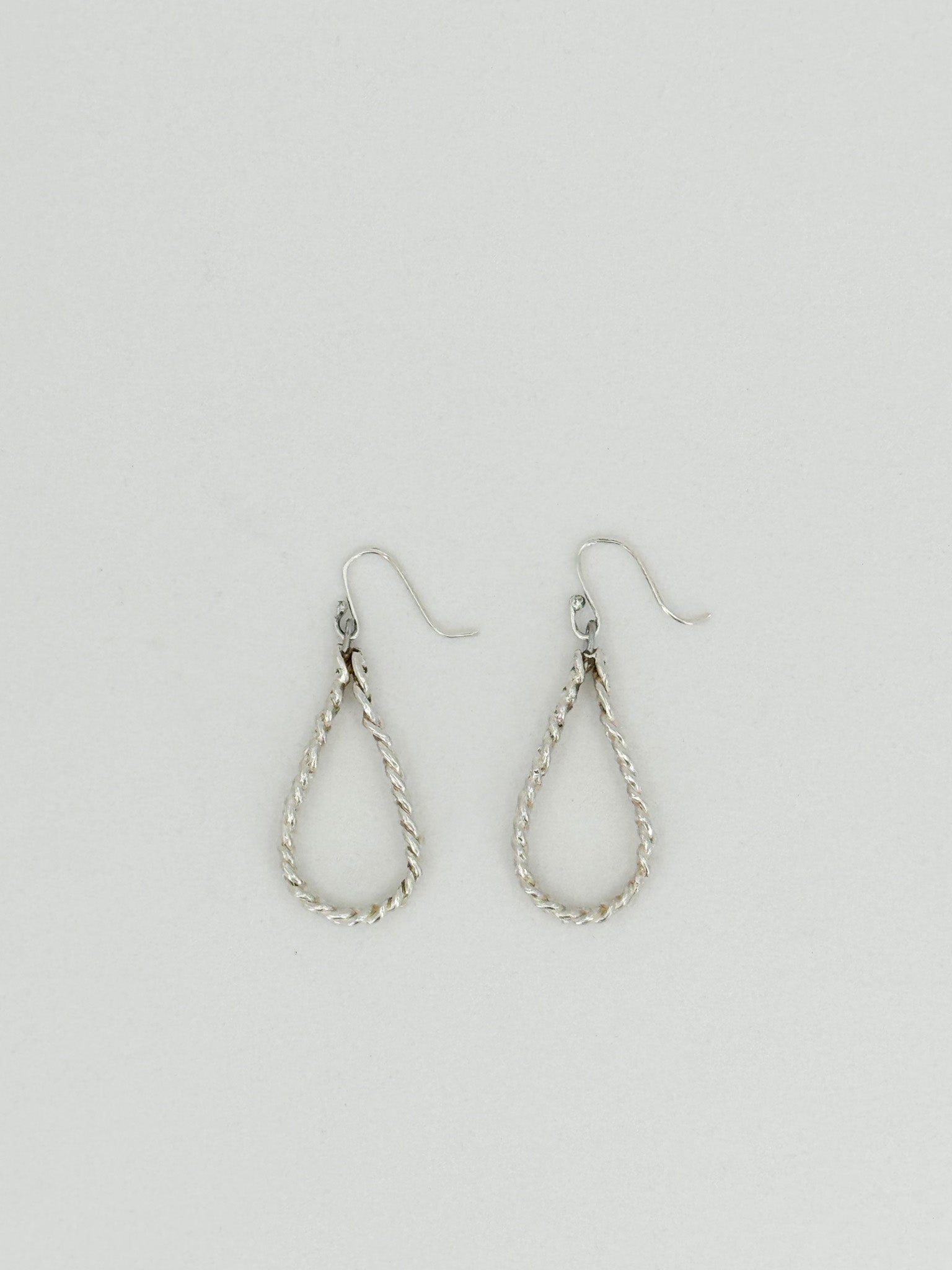 Lyla braided drop earrings handcrafted in 935 argentium silver, made in new york city