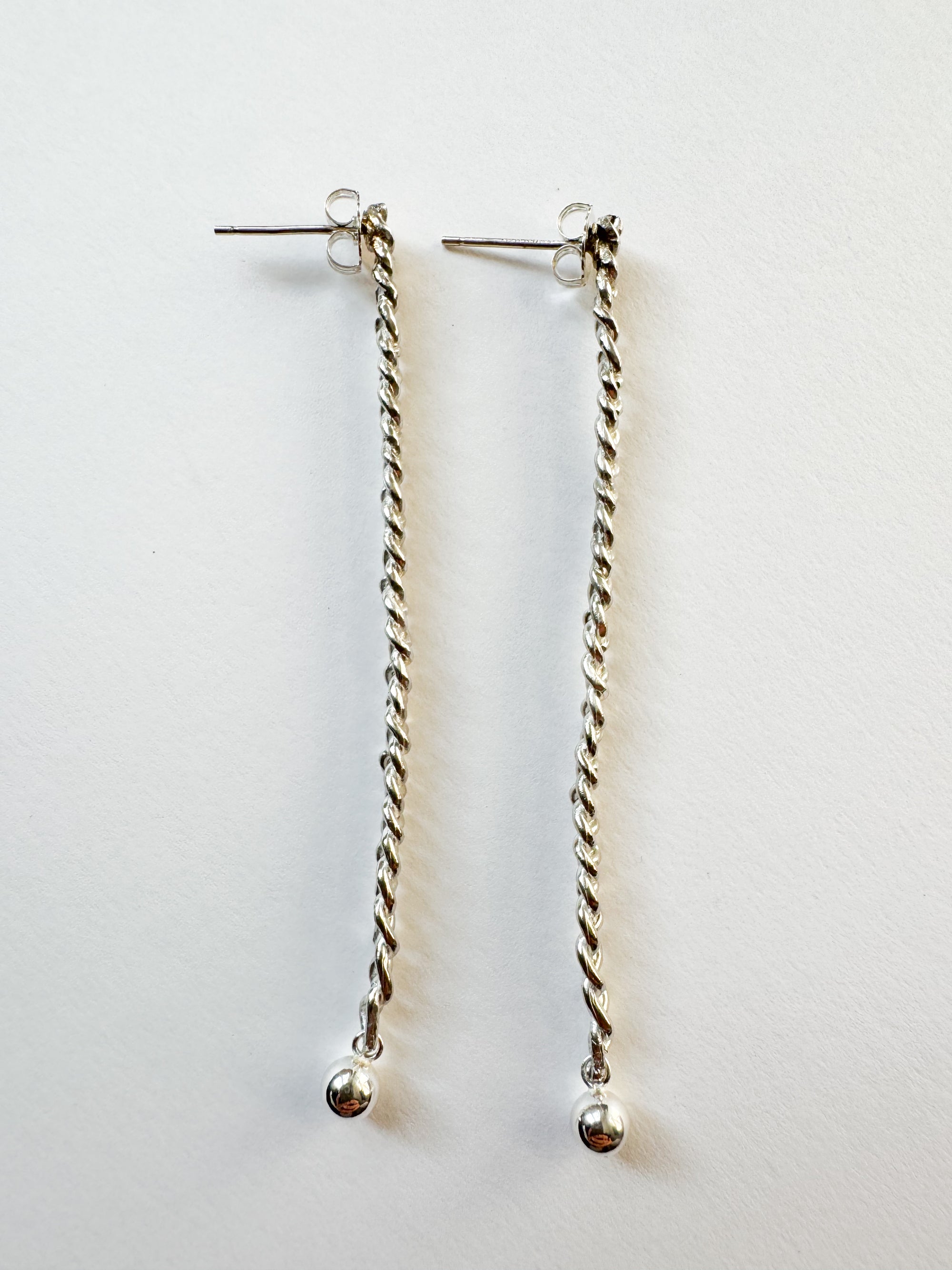 Ella Braided Earrings handcrafted with recycled  935 Argentium silver made in New York City