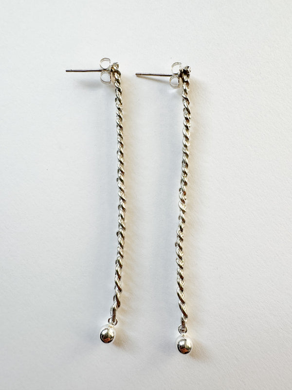 Ella Braided Earrings handcrafted with recycled  935 Argentium silver made in New York City