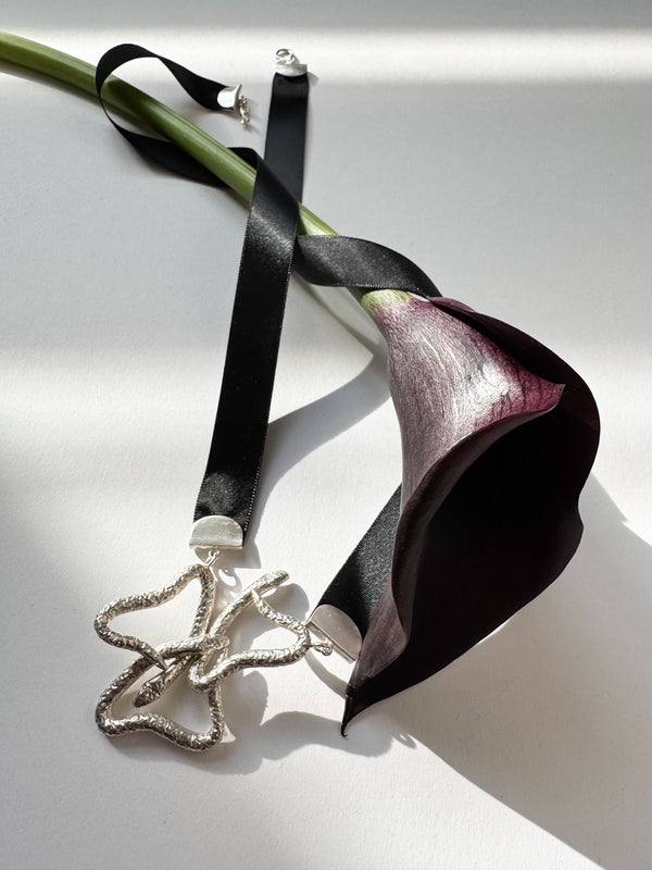 Zoe snake necklace 935 Argentium silver. Handcrafted in New York City.