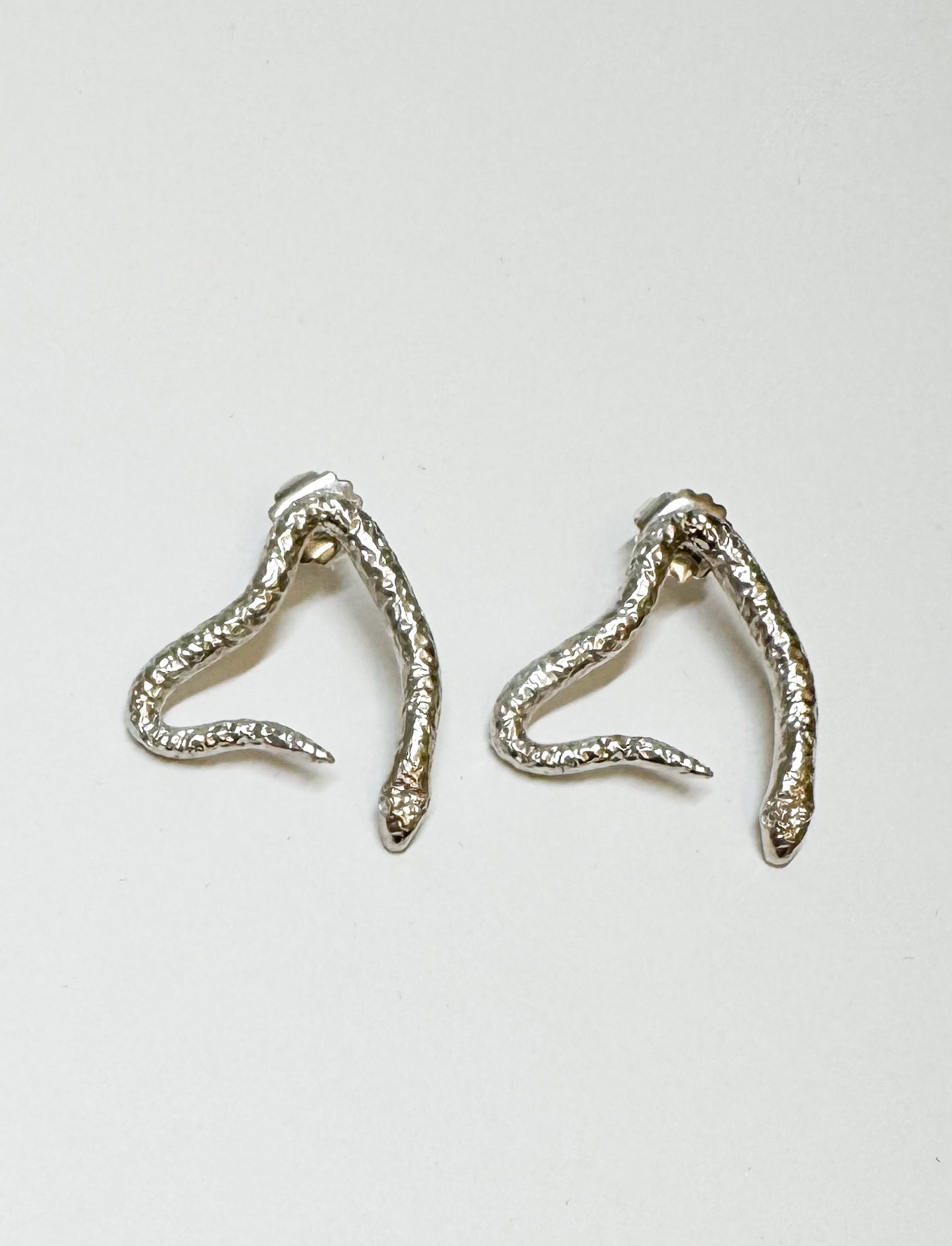 Ina ll Snake Earrings 935 Argentium recycled silver handcrafted in New York City