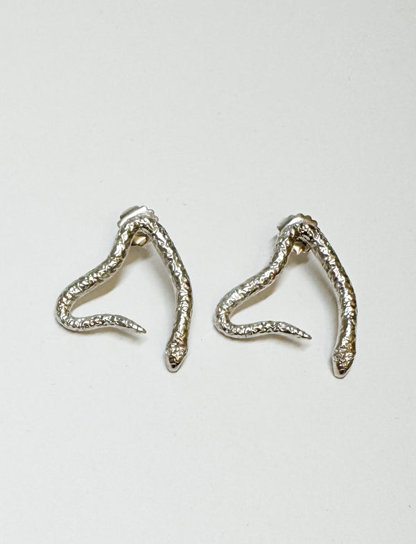 Ina ll Snake Earrings 935 Argentium recycled silver handcrafted in New York City