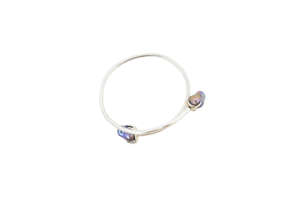 Iris Peacock Baroque Pearl Bangle Bracelet