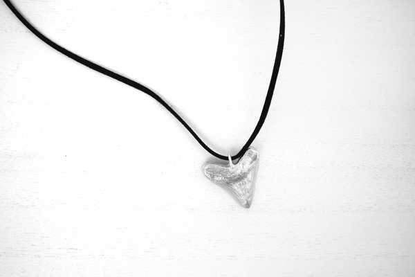 Shark Tooth Pendant Necklace handcrafted with recycled 935 silver Argentium in New York City 