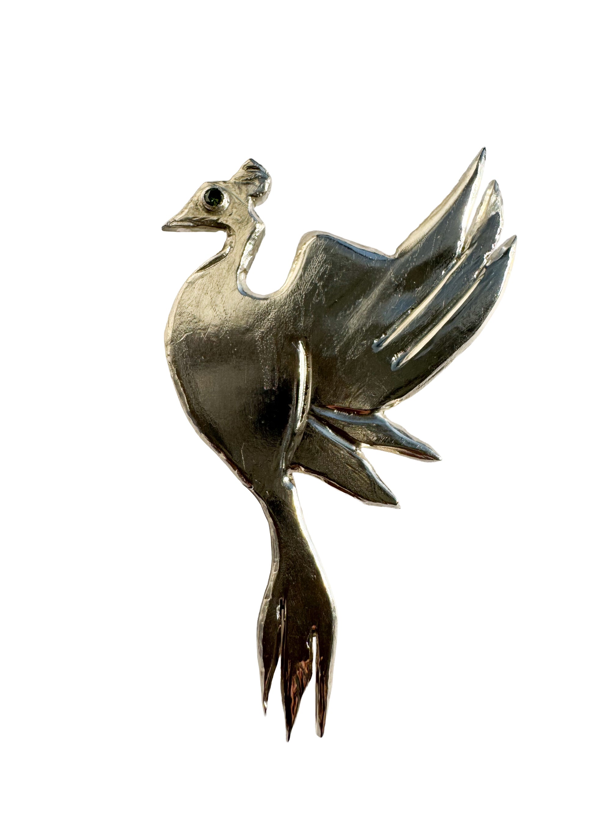 Phoenix Brooch with Diamond Eye