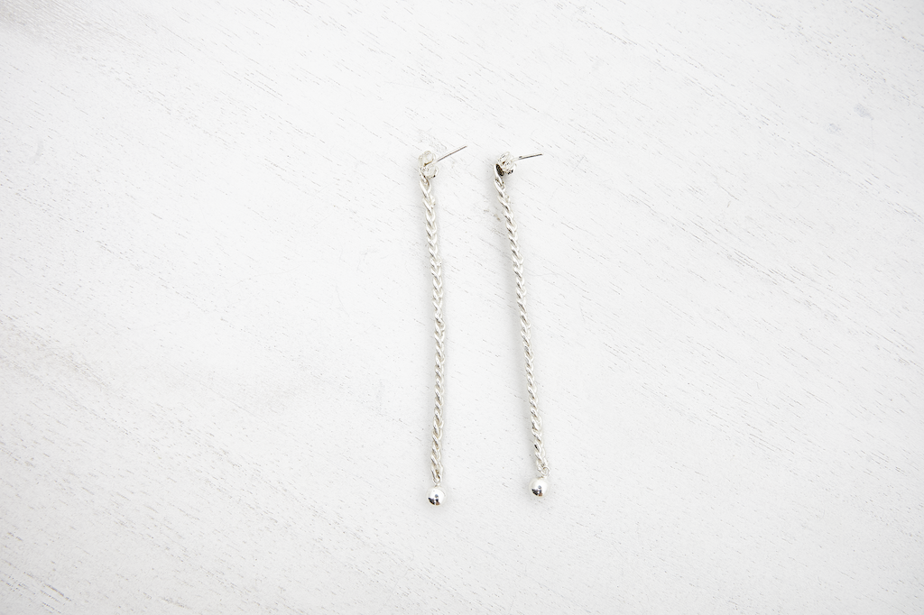 Ella Braided Earrings handcrafted with recycled  935 Argentium silver made in New York City