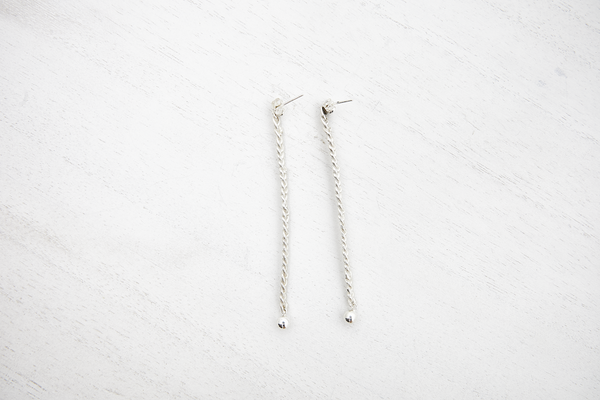 Ella Braided Earrings handcrafted with recycled  935 Argentium silver made in New York City