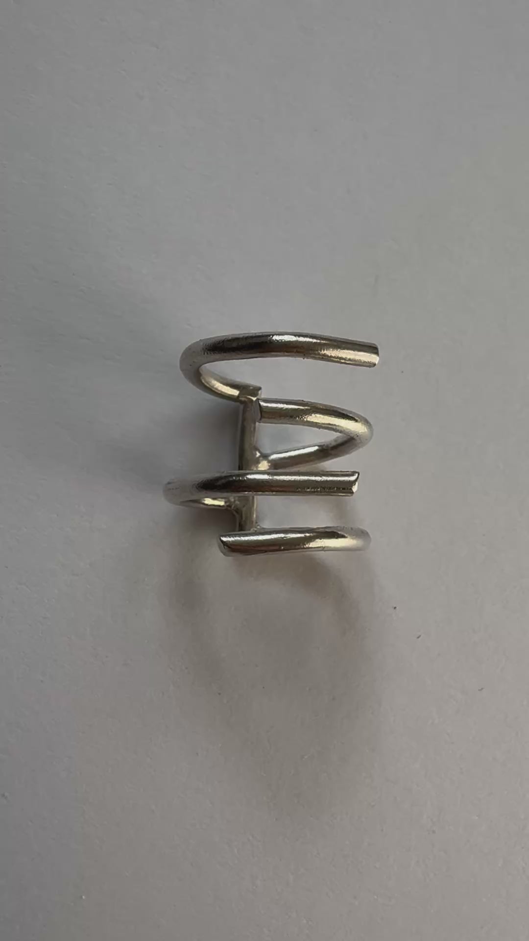 Aurora LInear Ring îs adjustable and handcrafted with recycled 935 Argentium silver made in New York City