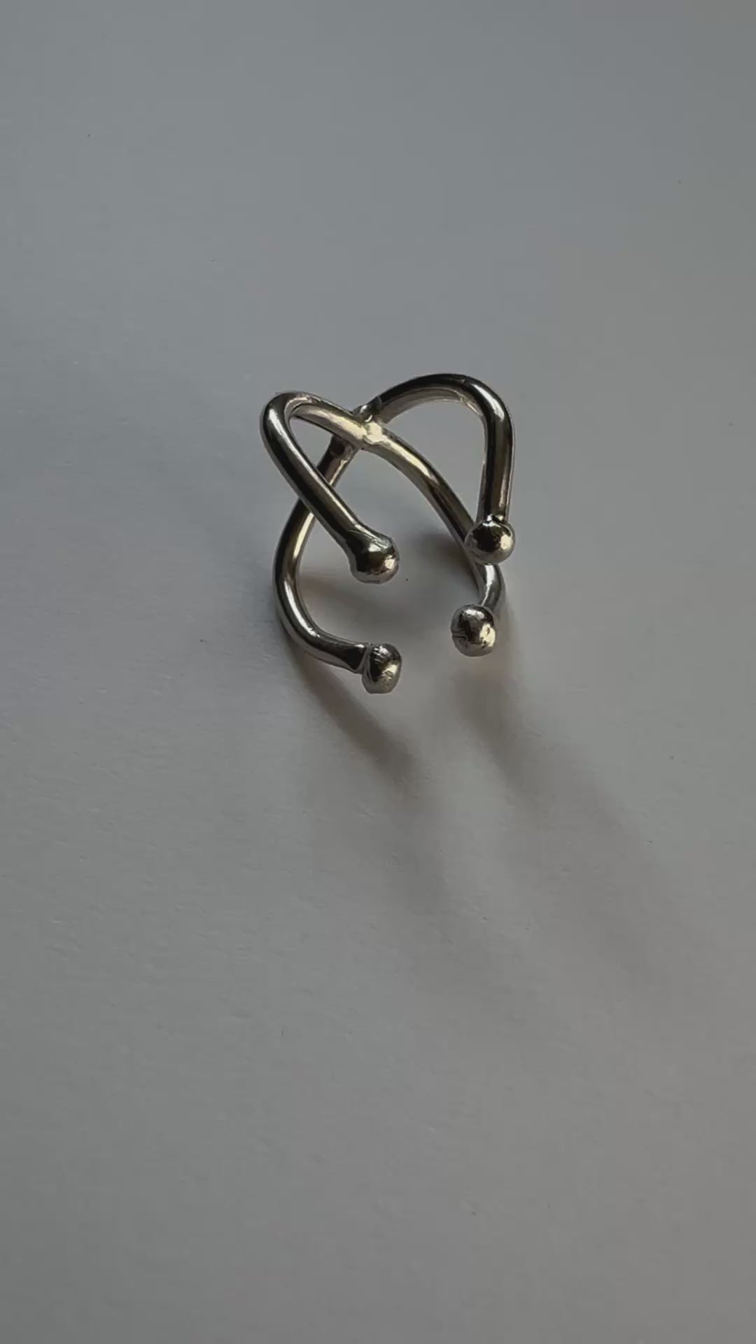 Aries Floating Orbs Ring is adjustable and made with recycled 935 Argentium silver